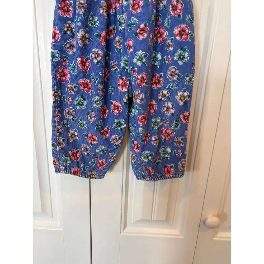 Osh Kosh Blue Floral Vintage Overalls Size‎ 18 Months